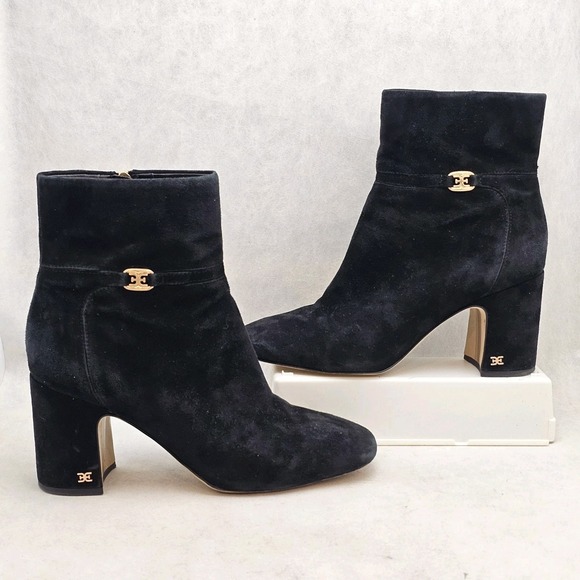 Sam Edelman Shoes - EUC Sam Edelman Florah Booties Women's Chic Black Suede High Ankle Size 9